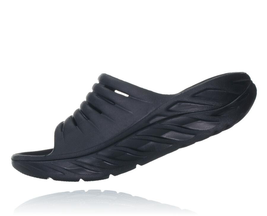 Slide Mens - Hoka One One ORA Recovery - Black - ASMYCLJ-92